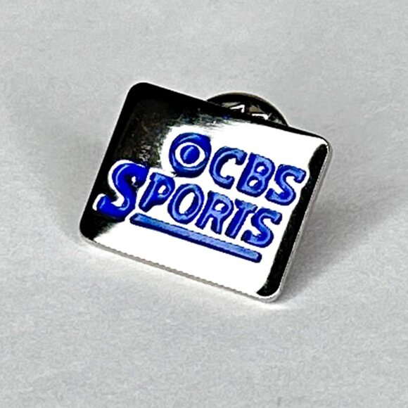 VTG CBS Sports Blue Silver Hat/Jacket/Lapel Pin - Picture 2 of 9